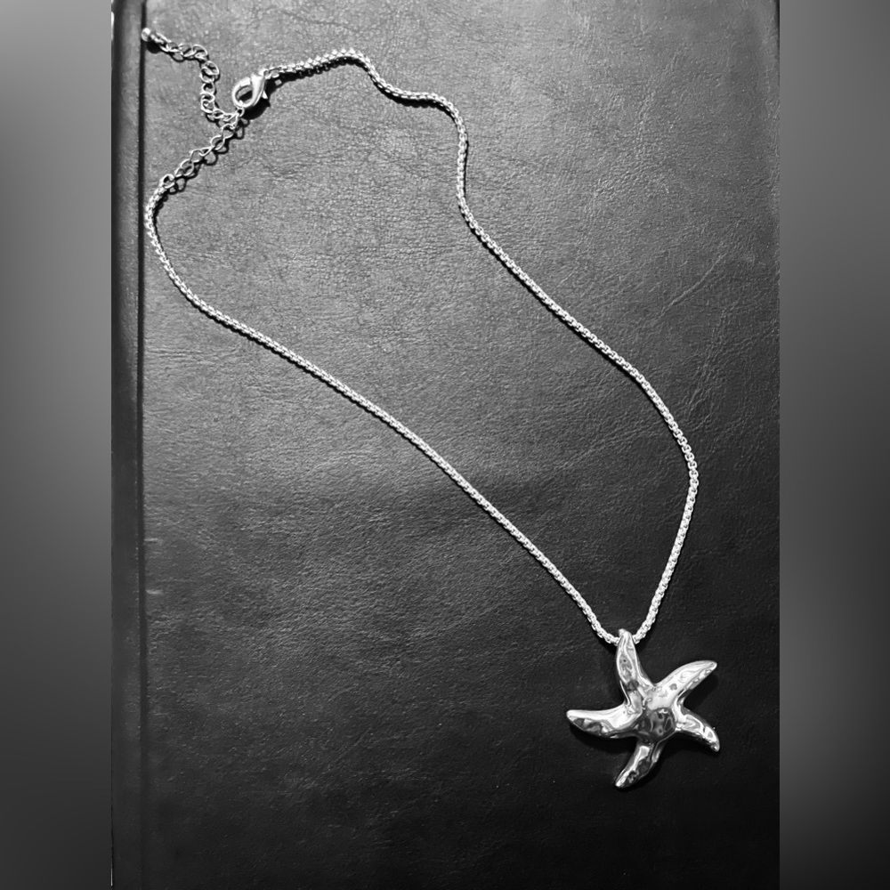 Box Chain Necklace Starfish Pendant Cruise Beach Pool Party Sea Lūau Shiny